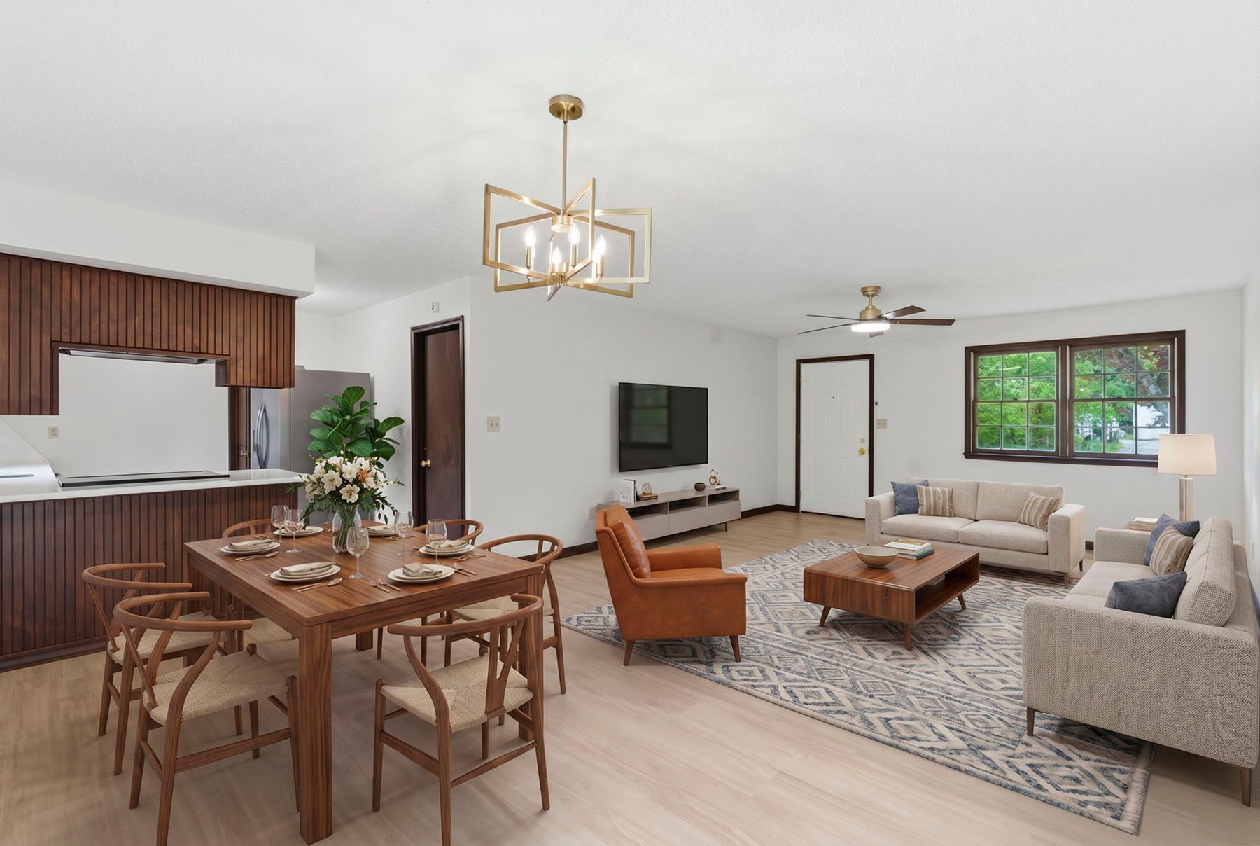 Dining and living, toward the kitchen