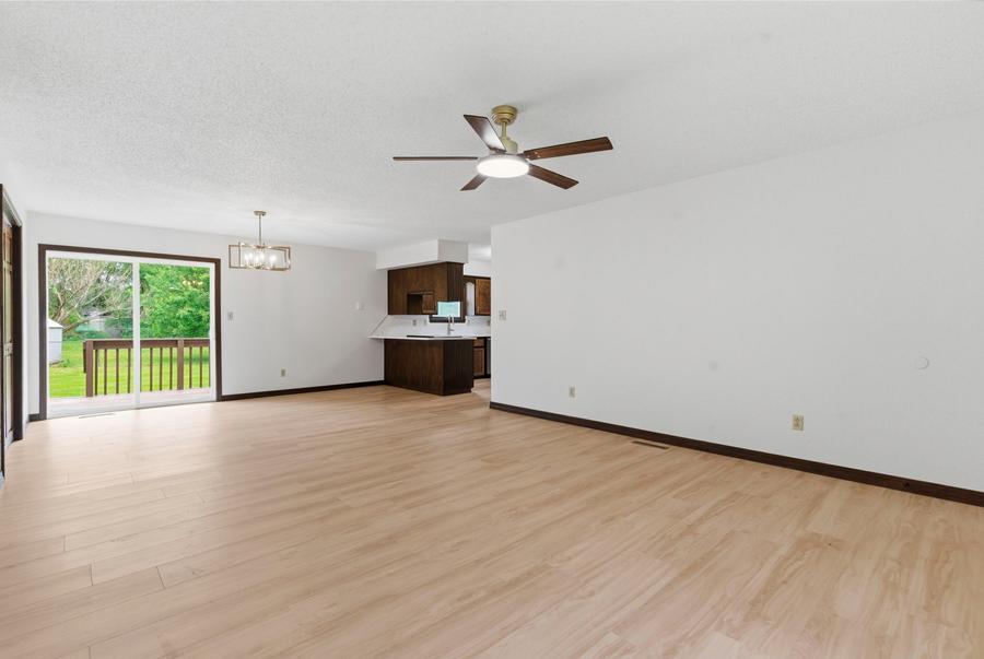 Open living and kitchen