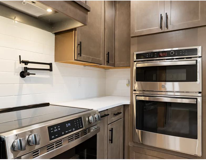 Range, pot filler and backsplash