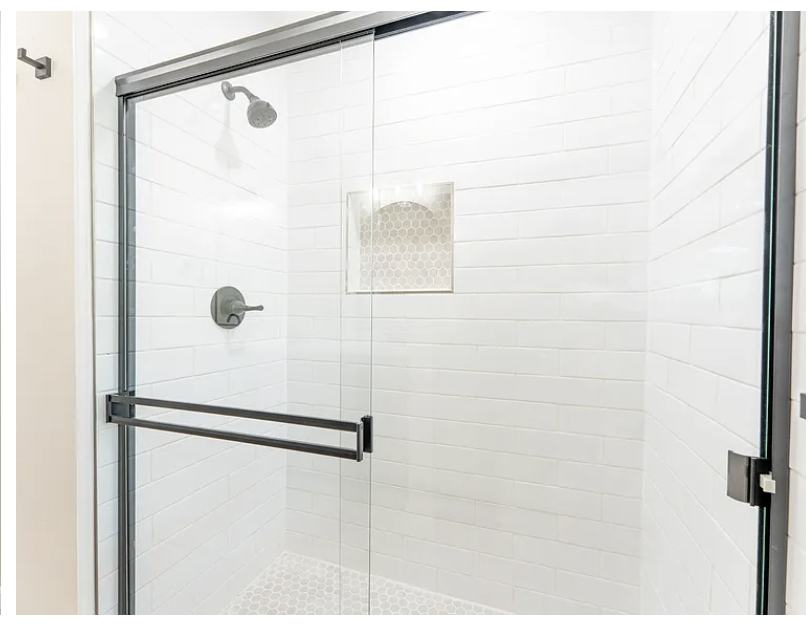 Tiled walk-in shower
